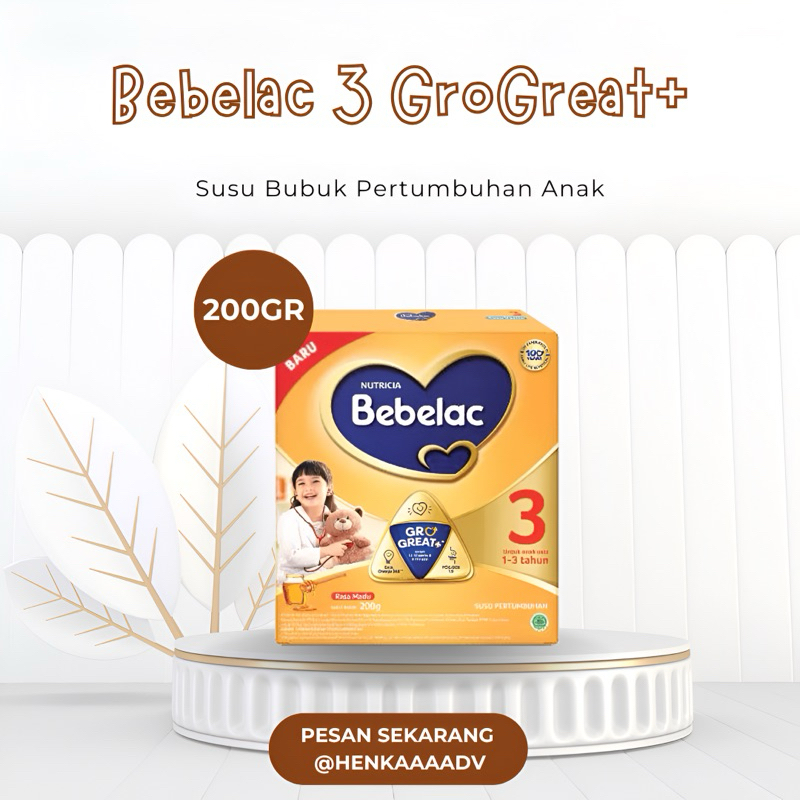 

Bebelac 3 GroGreat+ Susu Pertumbuhan Anak 1-3 Tahun Rasa Madu 200gr