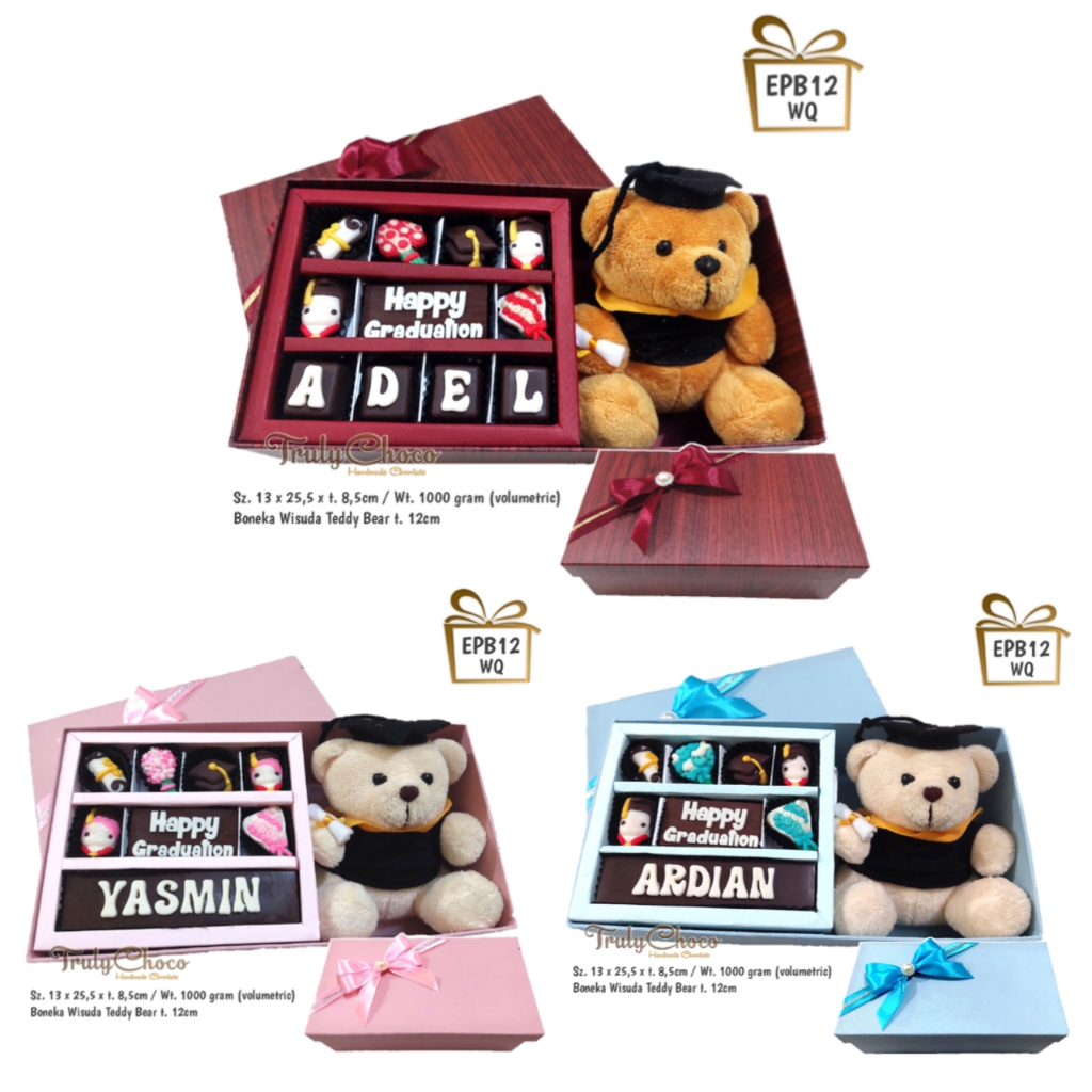 

trulychoco EPB12 WQ kado wisuda coklat custom bisa request tulisan