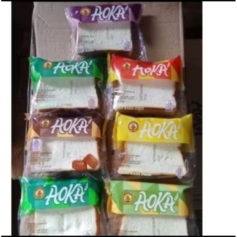 

aoka roti panggang lembut 1 dus isi 60pcs tersedia satuan rasa dan mox