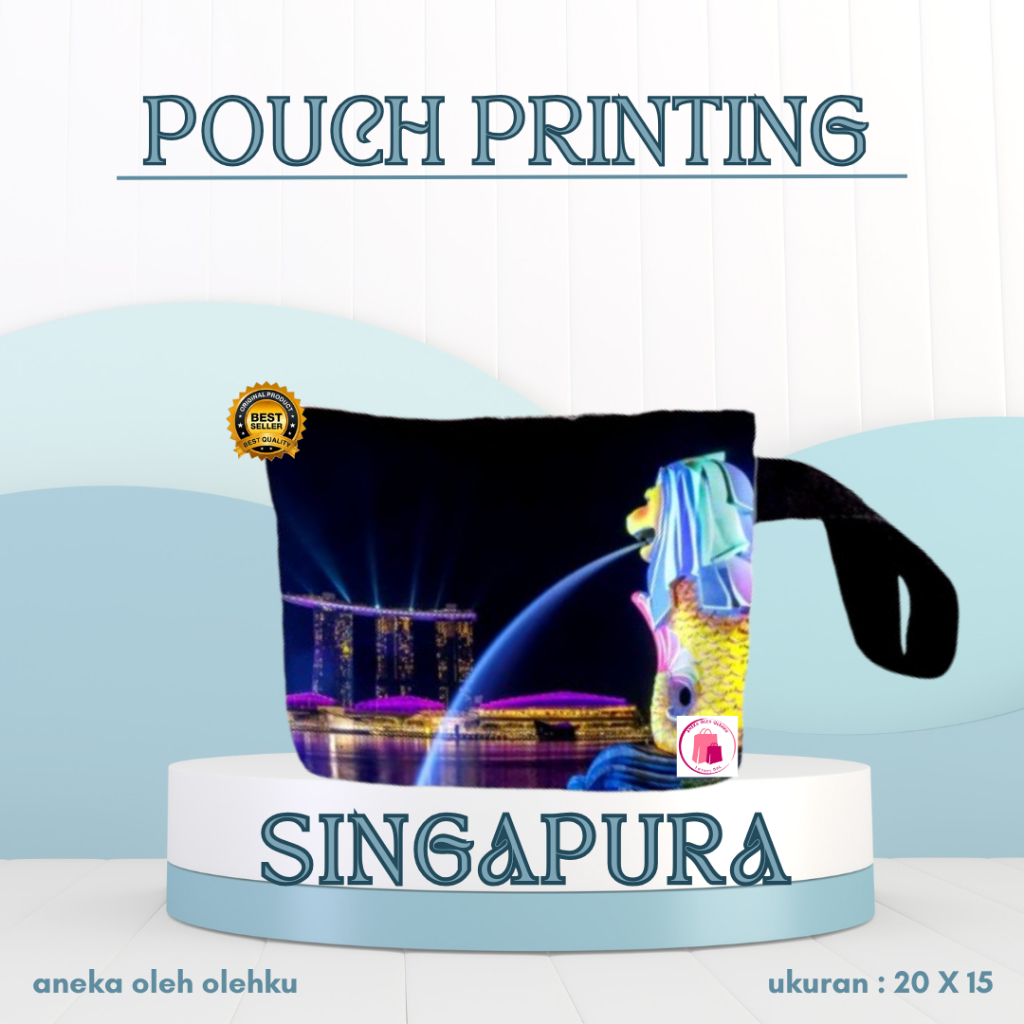 dompet koin terbaru kanvas printing souvenir singapura