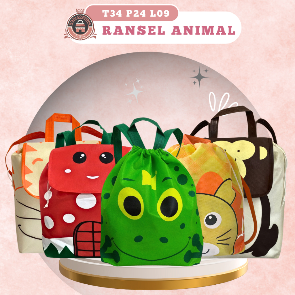 

(LUSINAN) Tas Souvenir Ulang Tahun Anak - Ransel Goodie Bag Ultah Anak 34x24x09