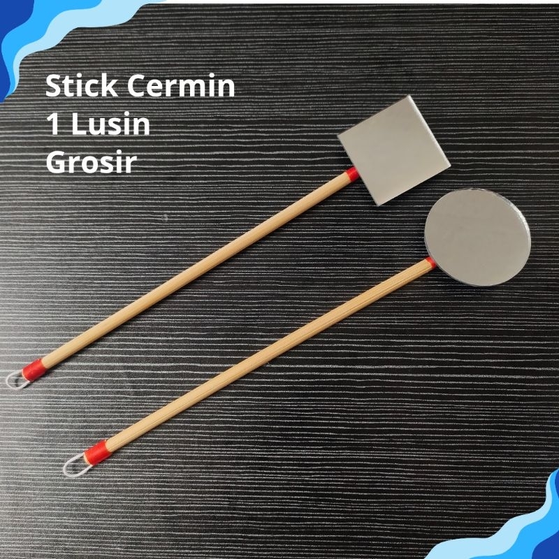Grosir Paket Stik Cermin 1 Lusin 12pcs Stick Kayu Cermin Kotak Bulat 5cm Harga Termurah Flaring Ikan