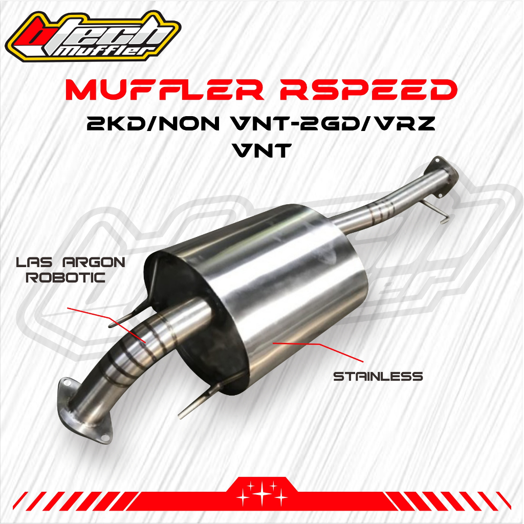 Muffler Rspeed Innova/Fortuner 2Gd High Quality