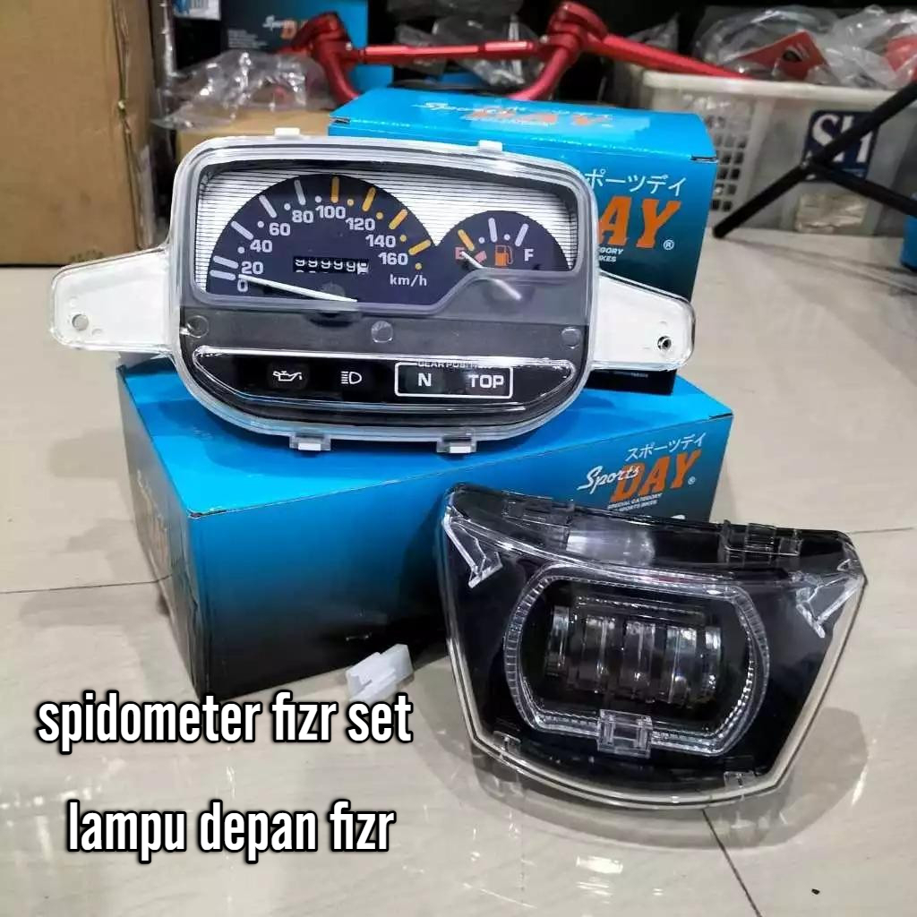 PAKET FIZR LAMPU DEPAN LED FIZR SPIDO SPEEDOMETER FIZR SET LAMPU LED SPORTSDAY