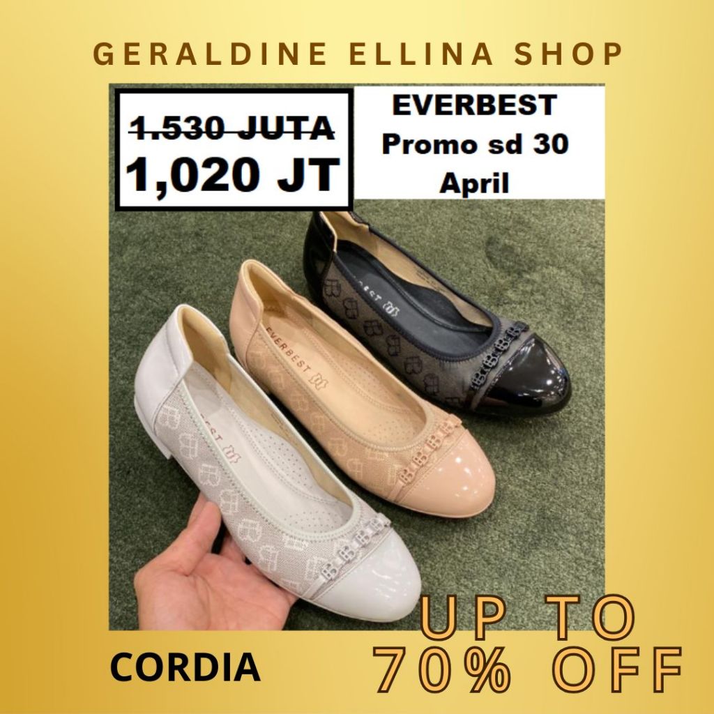 Sepatu flat everbest Wanita perempuan cewe cewek EVERBEST ORIGINAL 100% SERI CORDIA