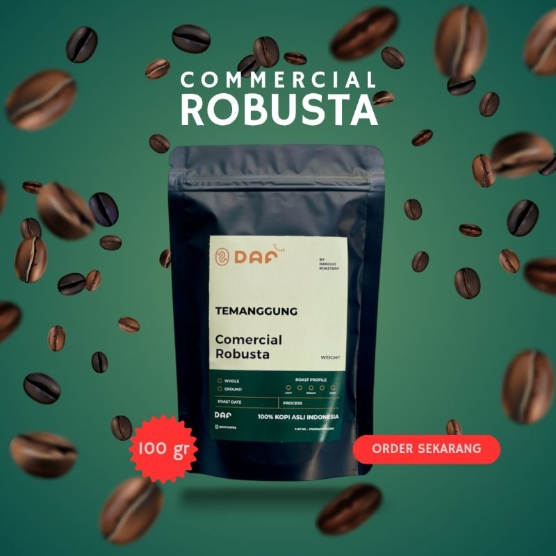 

Kopi Robusta 100gr Bubuk/Biji daf coffee MURNI 100%