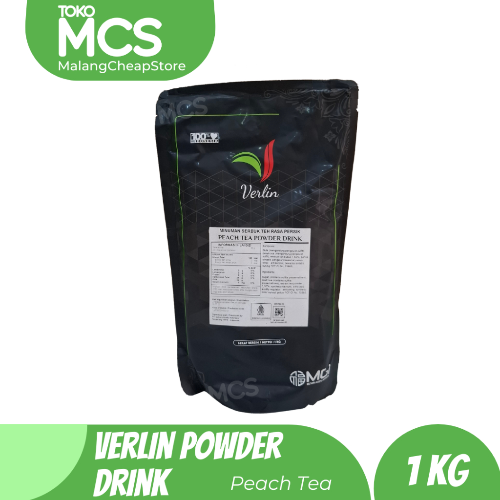 

VERLIN Bubuk Minuman rasa PEACH TEA / Verlin Bubble Drink 1kg