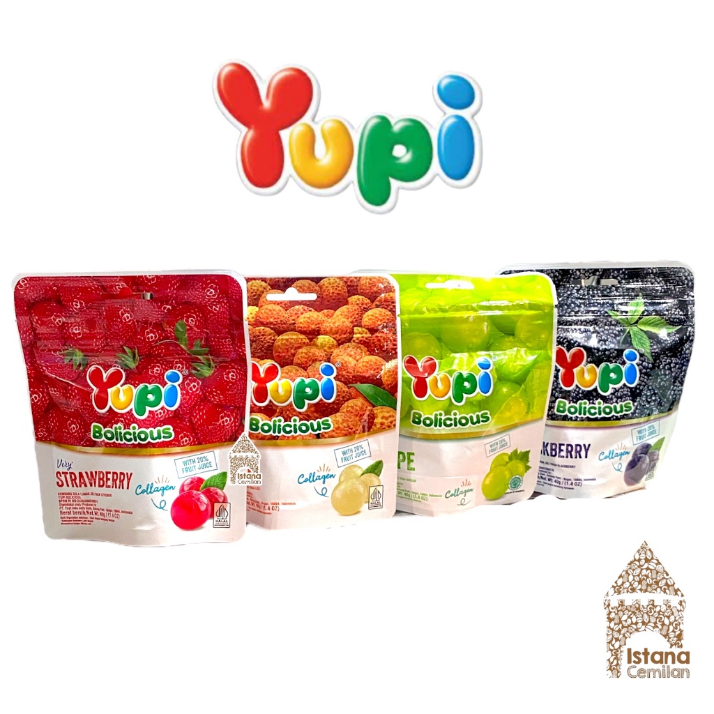 

Yupi Bolicious Pouch Strawberry / Blackberry / Lychee / White Grape 40 Gram
