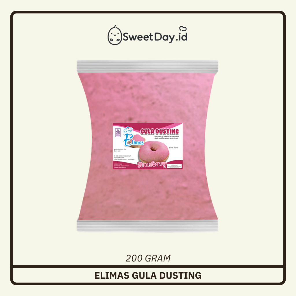 

200 Gr Gula Donat Strawberry Elimas Gula Dusting