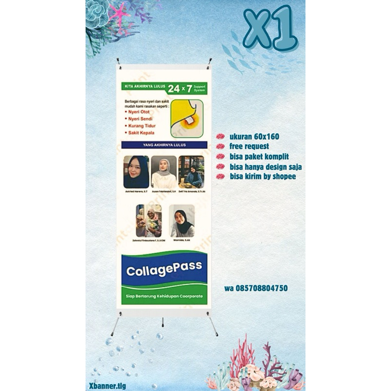 cetak banner wisuda dengan tiang x banner tulungagung sehari jadi (FREE DESAIN BEST SELLER)  X BANNE