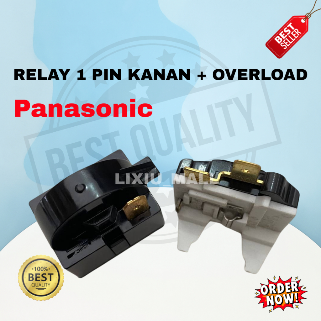 RELAY PTC KULKAS PANASONIC 1 PIN KANAN | STARTER KOMPRESOR TAHAN LAMA