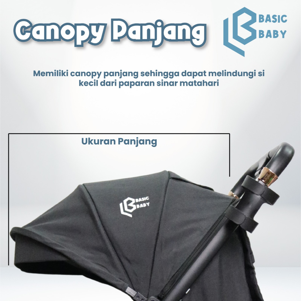 TERBARU Basic Baby Dual Reversible Stroller - Stroller Compact Travelling / kereta dorong / Stroller