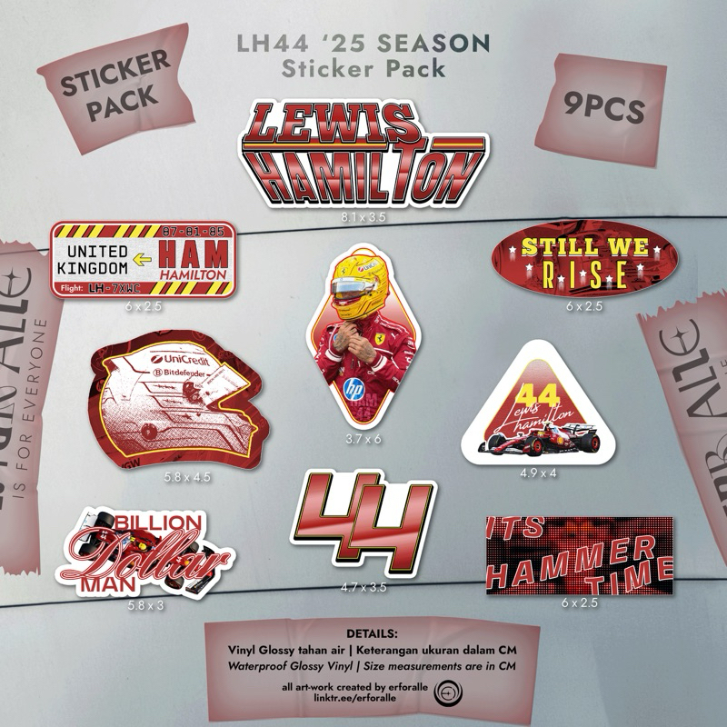 

Lewis Hamilton ‘25 Sticker Pack [9Pcs]