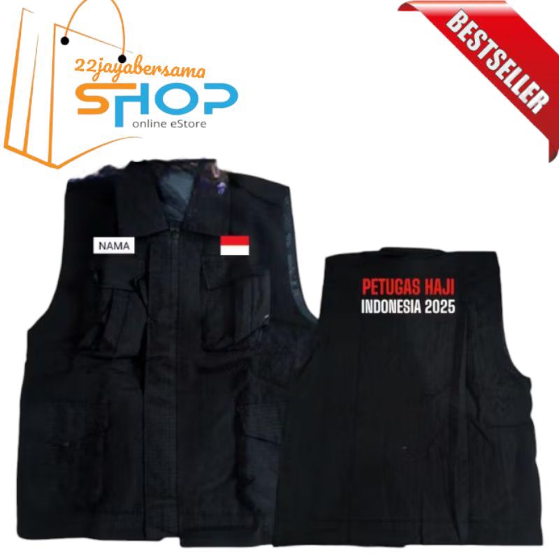 Rompi Petugas Haji Indonesia | Rompi haji petugas haji free nama bordir