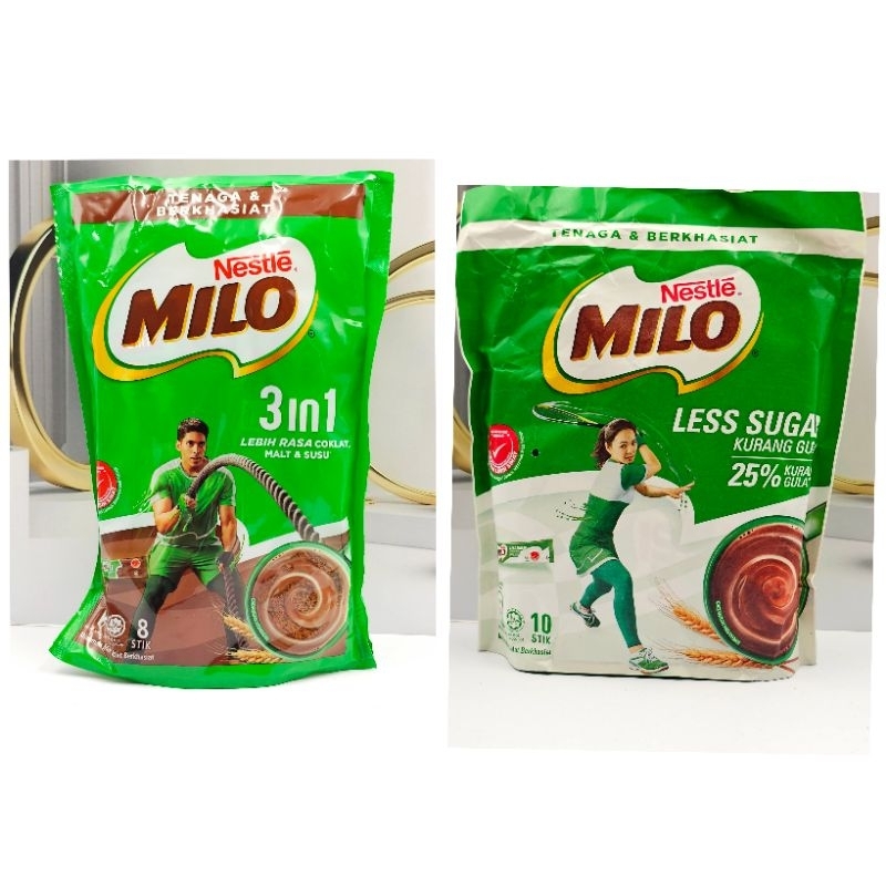 

Nestle MILO Less Sugar / Nestle MILO 3 in 1 Rasa Coklat