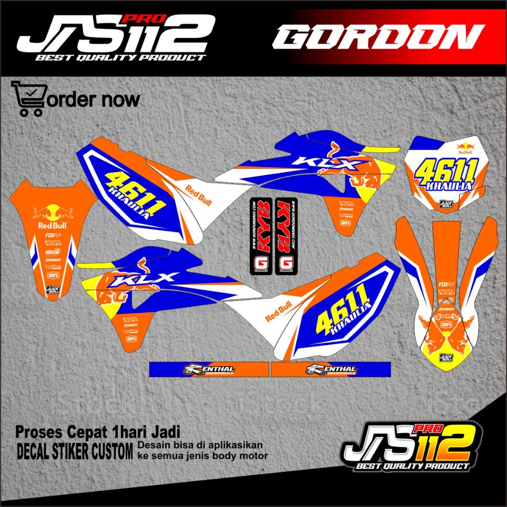 DECAL KLX GORDON DECAL BODY GORDON DECAL KAWASAKI KLX GORDON