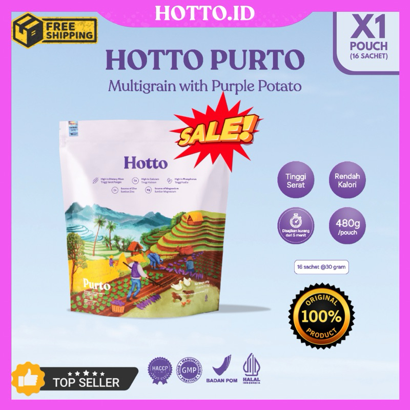 

HOTTO PURTO Multigrain with Purple Potato isi 1 Pouch 16 sachets