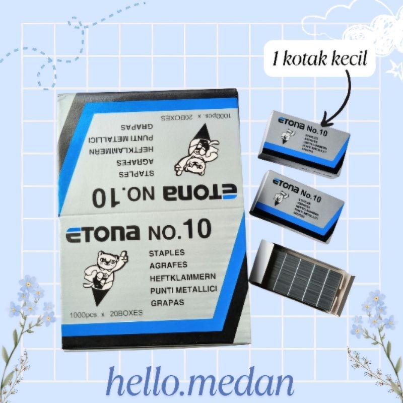

Isi Stapler Etona No.10 Kecil isi 20pcs - Refill Anak Hektar Staples / Stapler