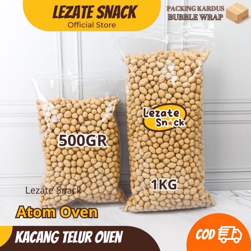 

Kacang Telur Atom Oven Kiloan 1Kg Gurih Manis Murah / Kacang Telor Singapur Bima Garuda / Kacang Telur Bali Panggang Lezate