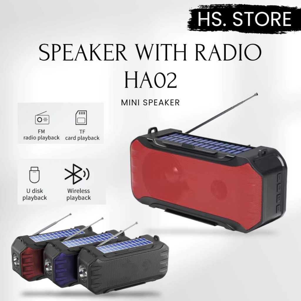 MINI Solar Charging Portable Bluetooth Speaker With FM Radio LED Flashlight Speaker Bluetooth