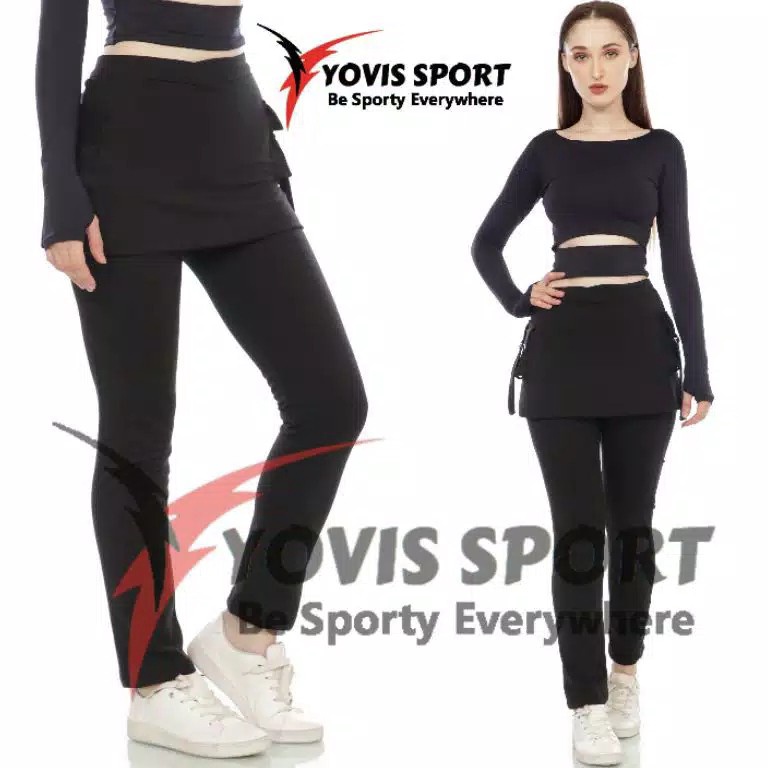 55BEST SELLER Celana Rok Kantong Jumbo Sepeda Lari Zumba Olahrga Wanita Ladies Yovis Sport