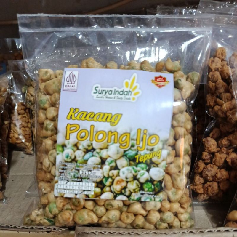 

Kacang Polong Ijo Tepung 250gr Gurih dan Renyah Surya Indah Jombang