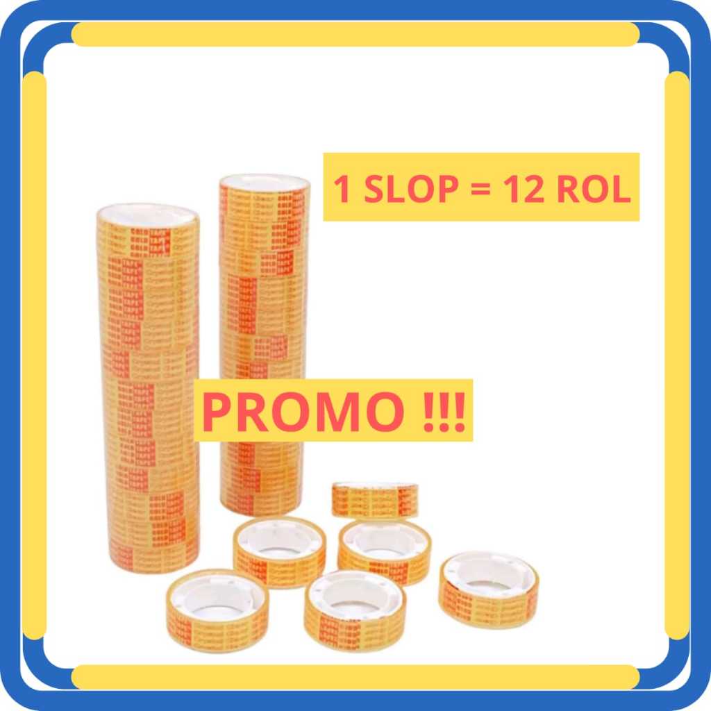

Selotip Kado 1 Slop 12 pcs Isolasi Bening Kecil