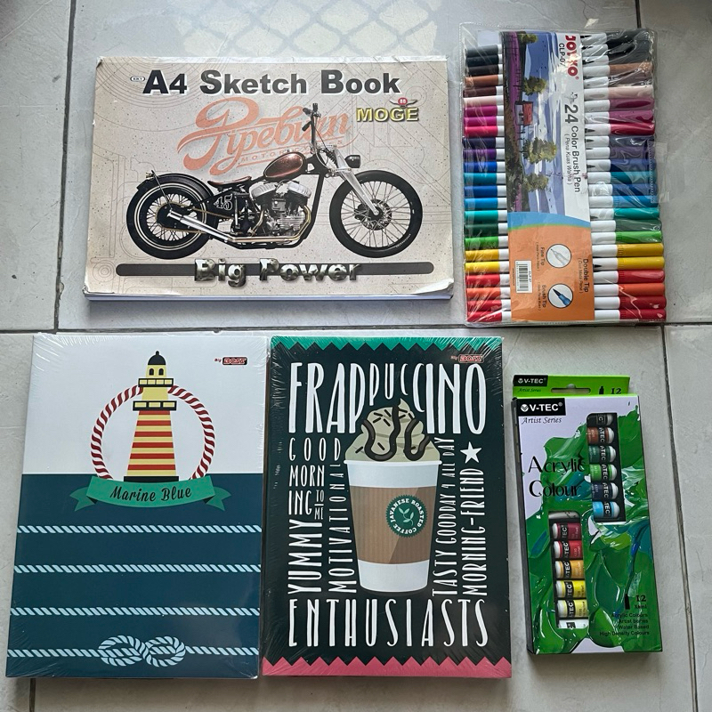 

Preloved Stationery brush pen sketch book cat acrylic (bisa nego via chat)