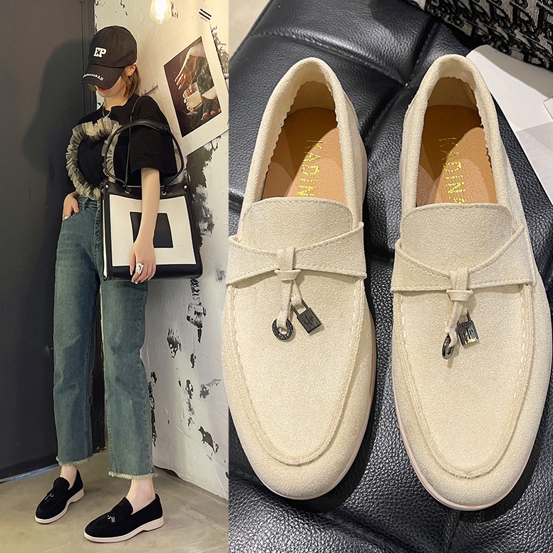 55NEW STOCK Sepatu Pantofel Hitam Loafers Flat COD Wanita Korean Style Kekinian Premium Import Cina 