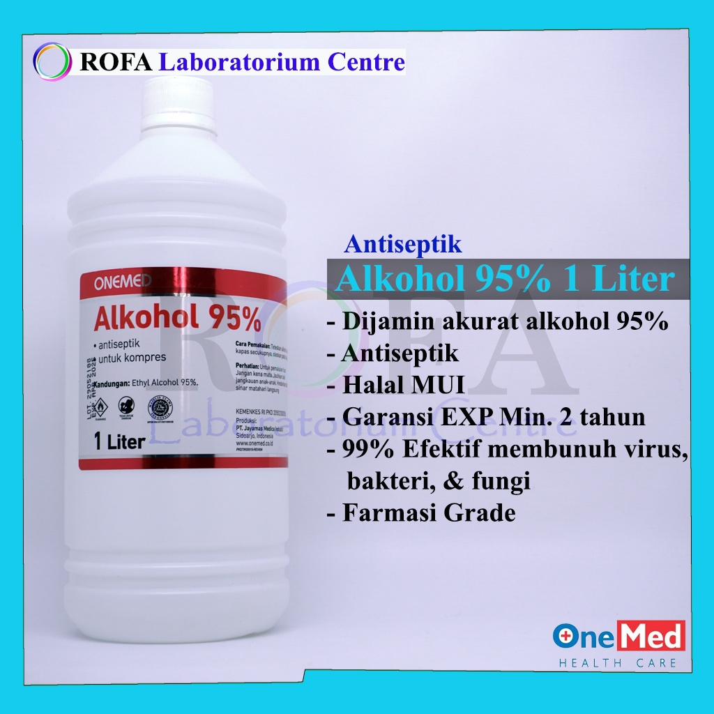 Alkohol 95% / Alkohol Antiseptik / Alkohol untuk Luka 1 Liter