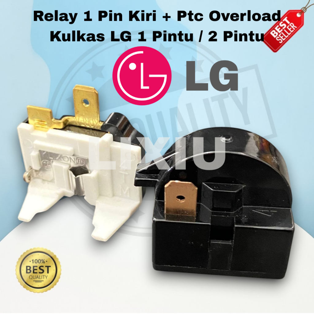 Relay 1 Pin Kiri + Ptc Overload Kulkas LG 1 Pintu / 2 Pintu