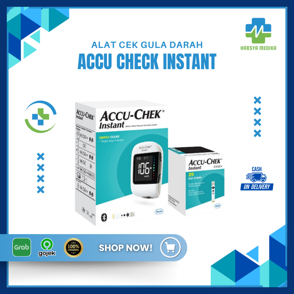 Accu Check Instant, Alat Cek Gula Darah, Accu Check, Lancet Accu Check