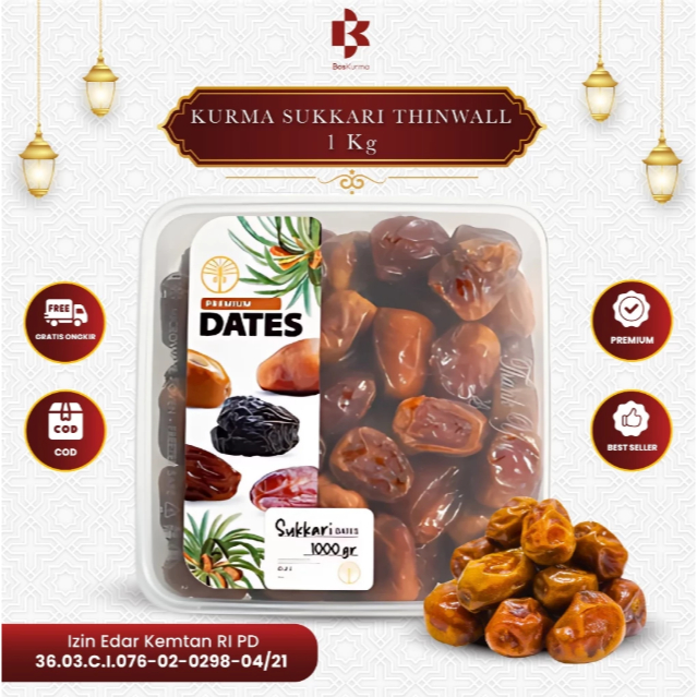 

Kurma Sukari Kemasan Thinwall 1 Kg - Sukari Al-Qassim Premium