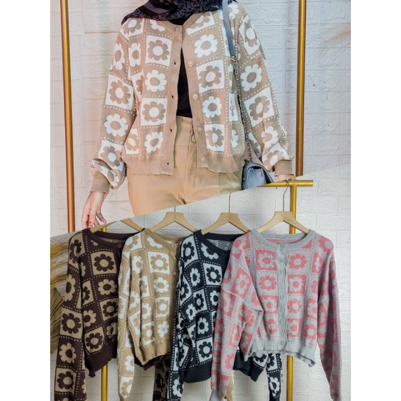 BAJU RAJUT/ SWEATER RAJUT/CARDI RAJUT/ RAJUT MOTIF BUNGA