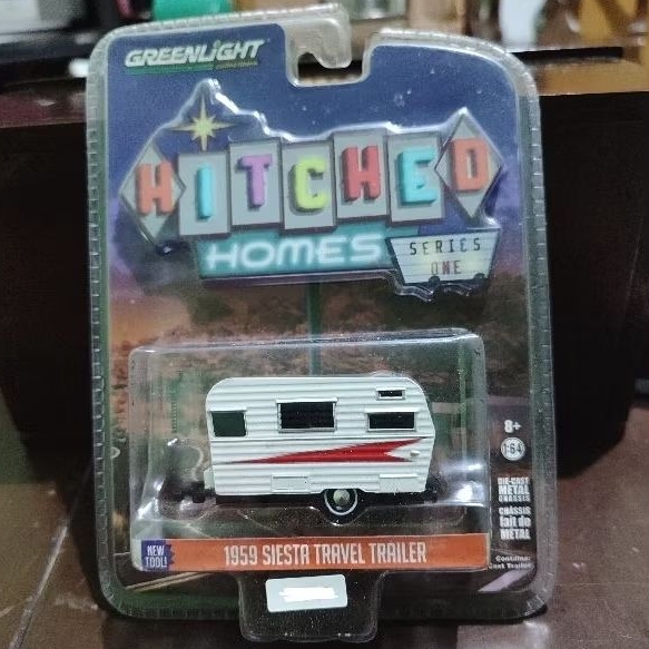 Greenlight Hitched Homes 1959 Siesta Travel Trailer diecast