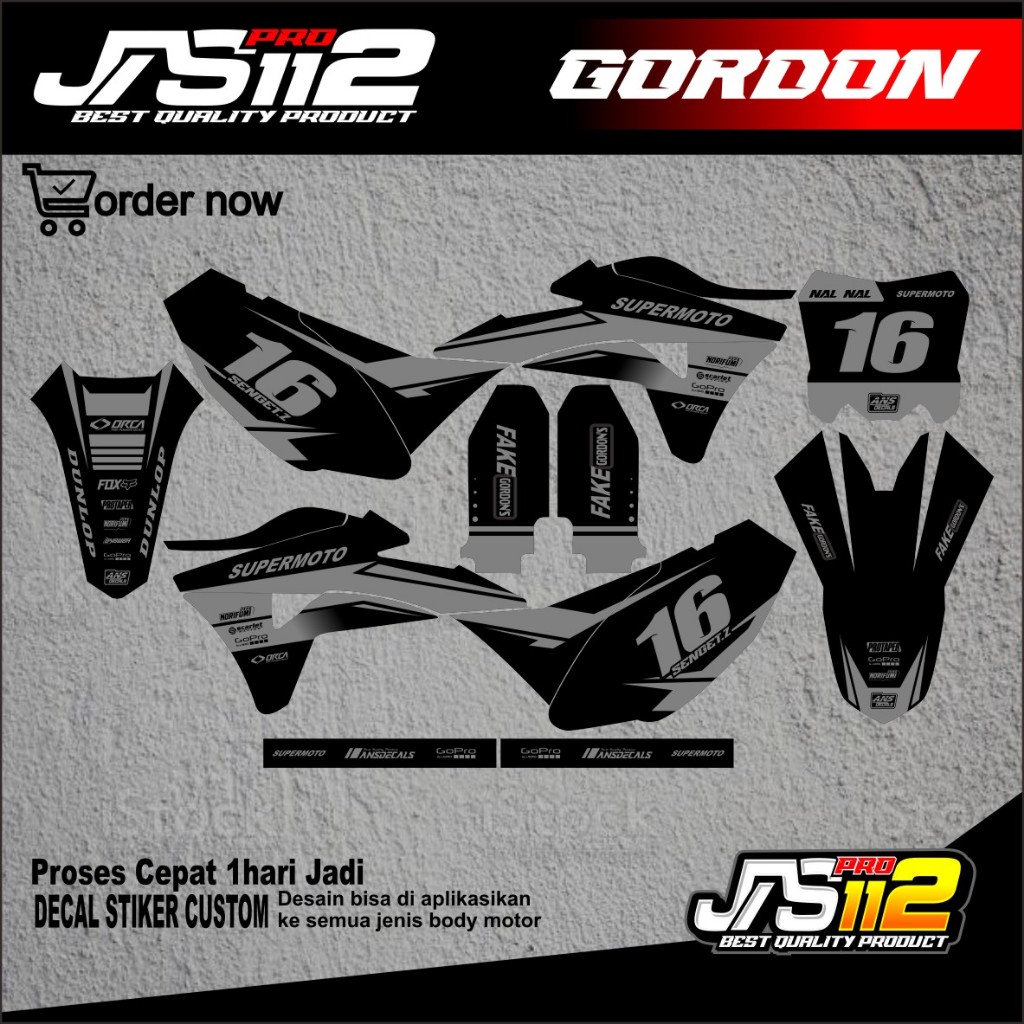 DECAL KLX GORDON DECAL BODY GORDON DECAL KAWASAKI KLX GORDON