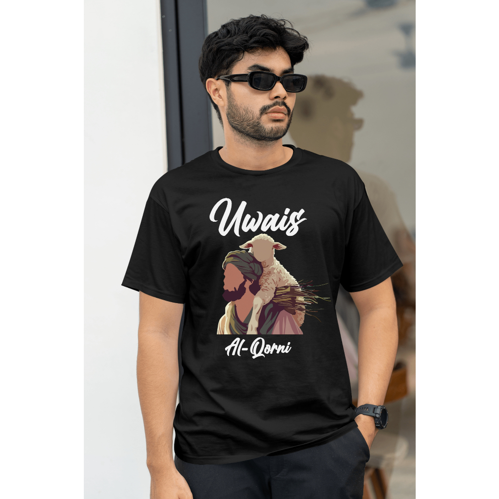 Tshirt Uwais Al Qarni  / Kaos Dakwah (Hitam)