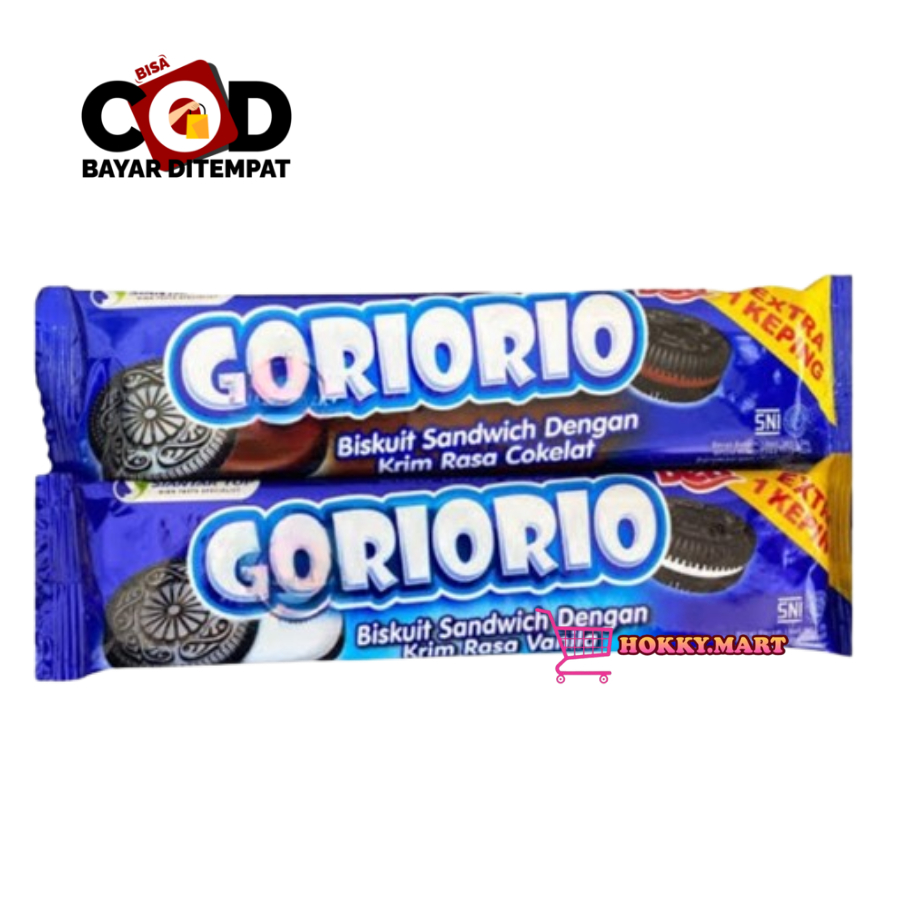 

[ HOKKY ] Deo Goriorio Renceng lsi 10x24gr Biscuit Sandwich Vanila Cokelat Mix Vanila Biskuit Lapis lsi Krim Snack Cemilan Anak Murah Halal
