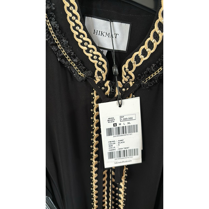 Abaya Hikmat A4467 Black Size S abaya hikmat hitam viral bestseller