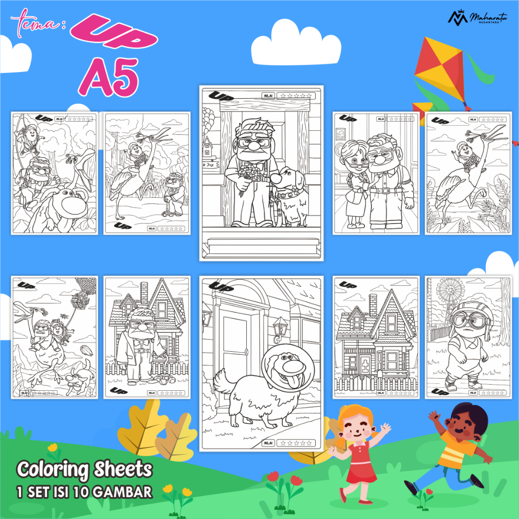 

[UP]KERTAS MEWARNAI ANAK UK A5 - KERTAS GAMBAR EDUKASI READY STOCK 1 SET 10 LEMBAR - COLORING SHEET