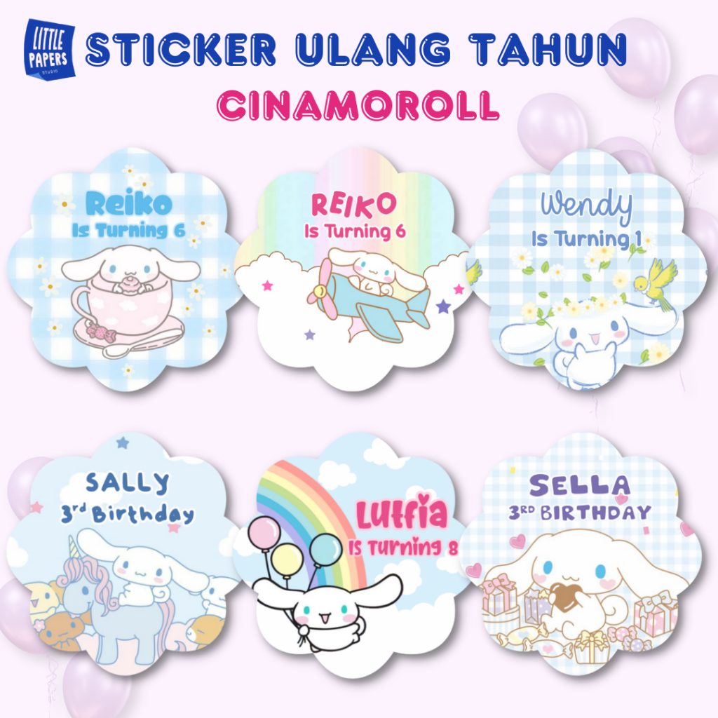 

Sticker Ulang Tahun Anak Free Custom Nama Cinamoroll Birthday Littlepapers