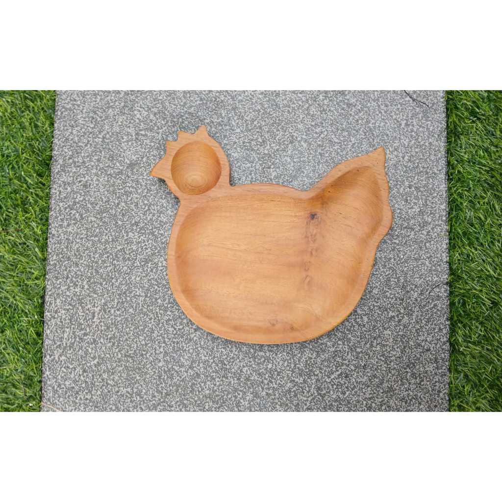 Miracle Homedecor - Koleksi Piring Kayu Karakter Hewan , Piring Ayam, Piring makan anak, Piring Unik