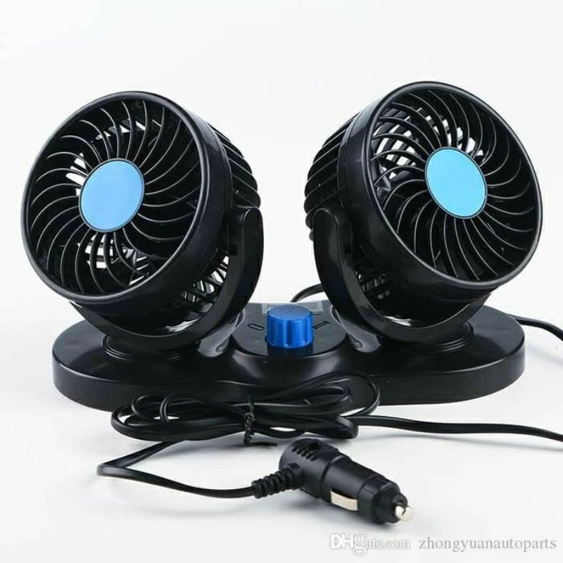 Kipas Mobil 12V Double Blower Kipas Mobil AC MOBIL POWER USB LIGHTER