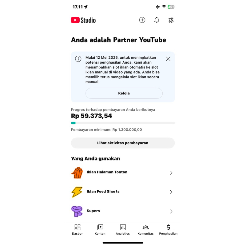 akun monetisasi youtube