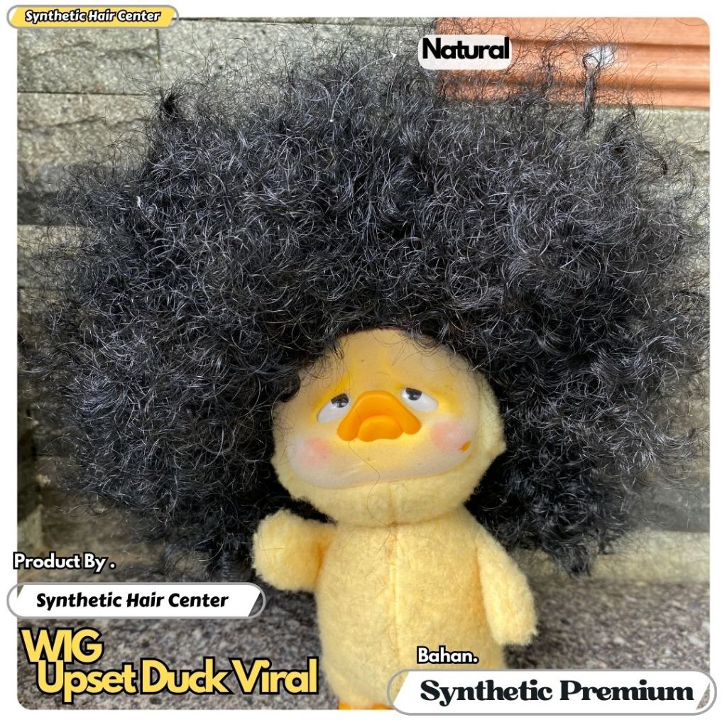 Wig Boneka Upsetduck Kribo Bahan Fiber Sintetic Premium / Wig Boneka