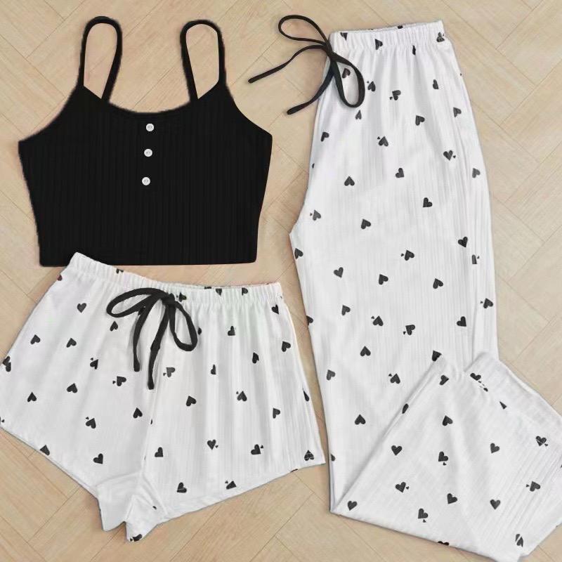 baju tidur/piyama3in1/baju tidur seksi hot wanita/baju tidur piyama/baju tidur/Piyama persik yang ma