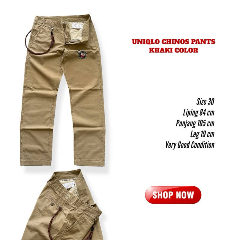 Uniqlo Chinos long pants khaki color second