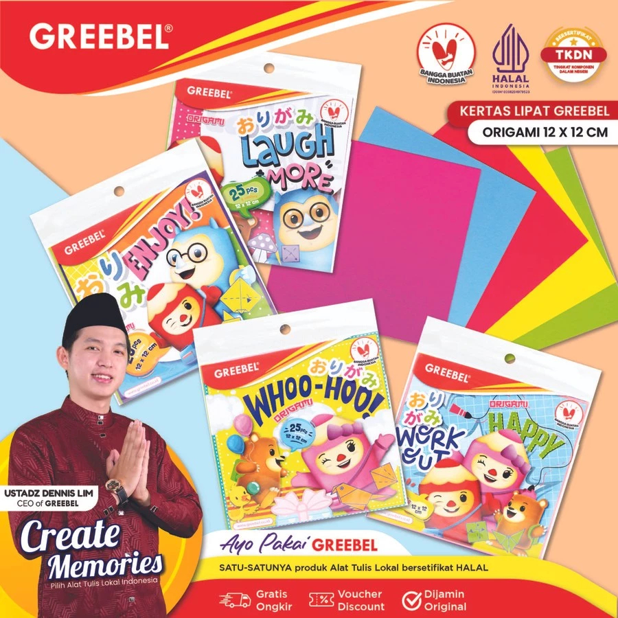 

Greebel Kertas Origami UK.12X12cm Isi 25Pcs 5W