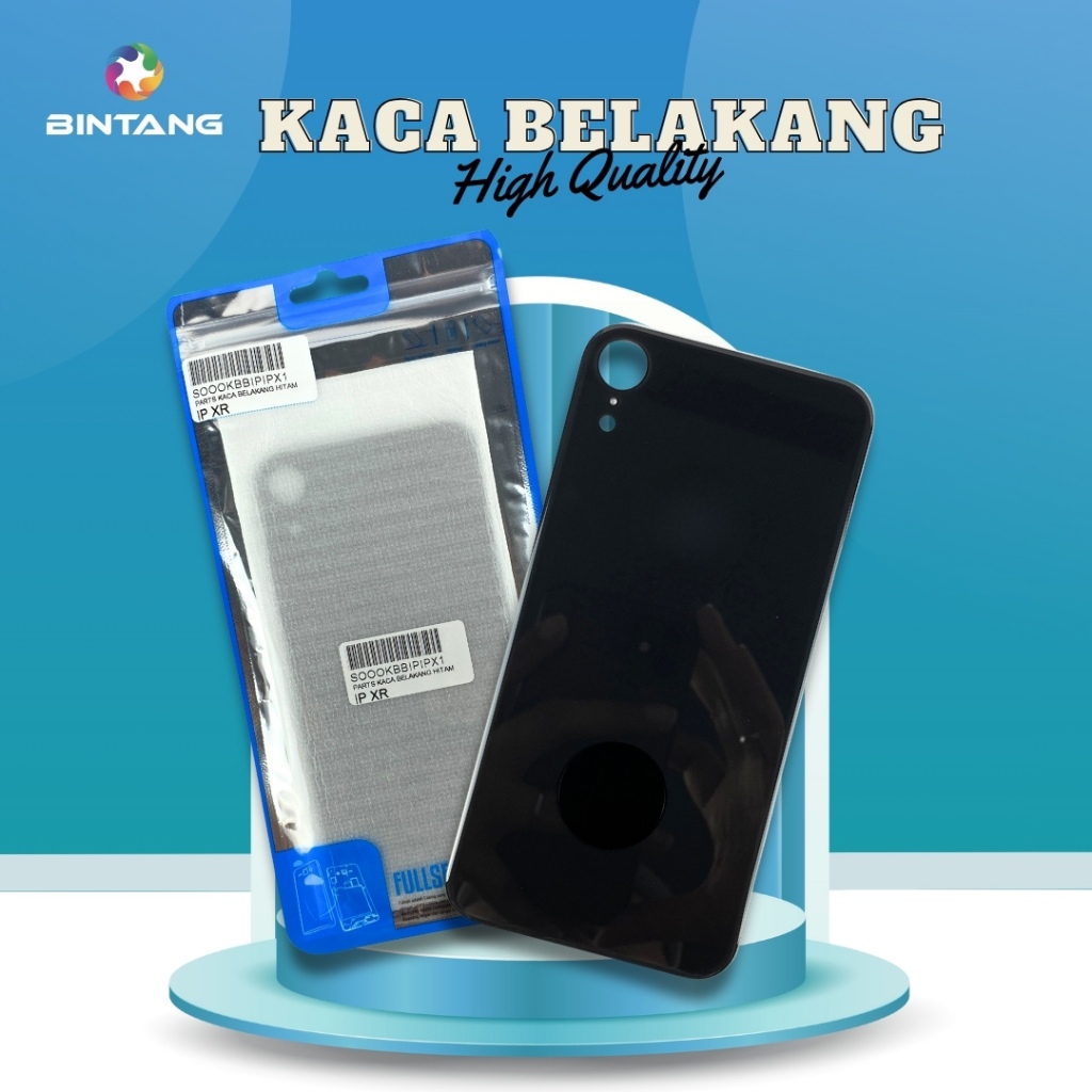 BACK COVER/BACK DOOR/BACK GLASS/BACK HOUSING/PENUTUP BELAKANG HITAM IPHONE XR