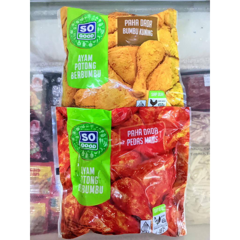 

So good paha dada bumbu kuning / bumbu pedas manis 450gr/ ayam bumbu